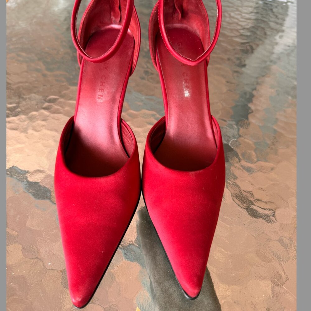 G.C.I. Red Marni Suede Pointed-Toe Heels (Size: 6M)